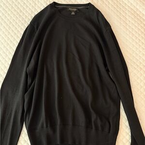 Banana Republic Merino Wool Men's Black Crewneck Sweater - Minimal Knit